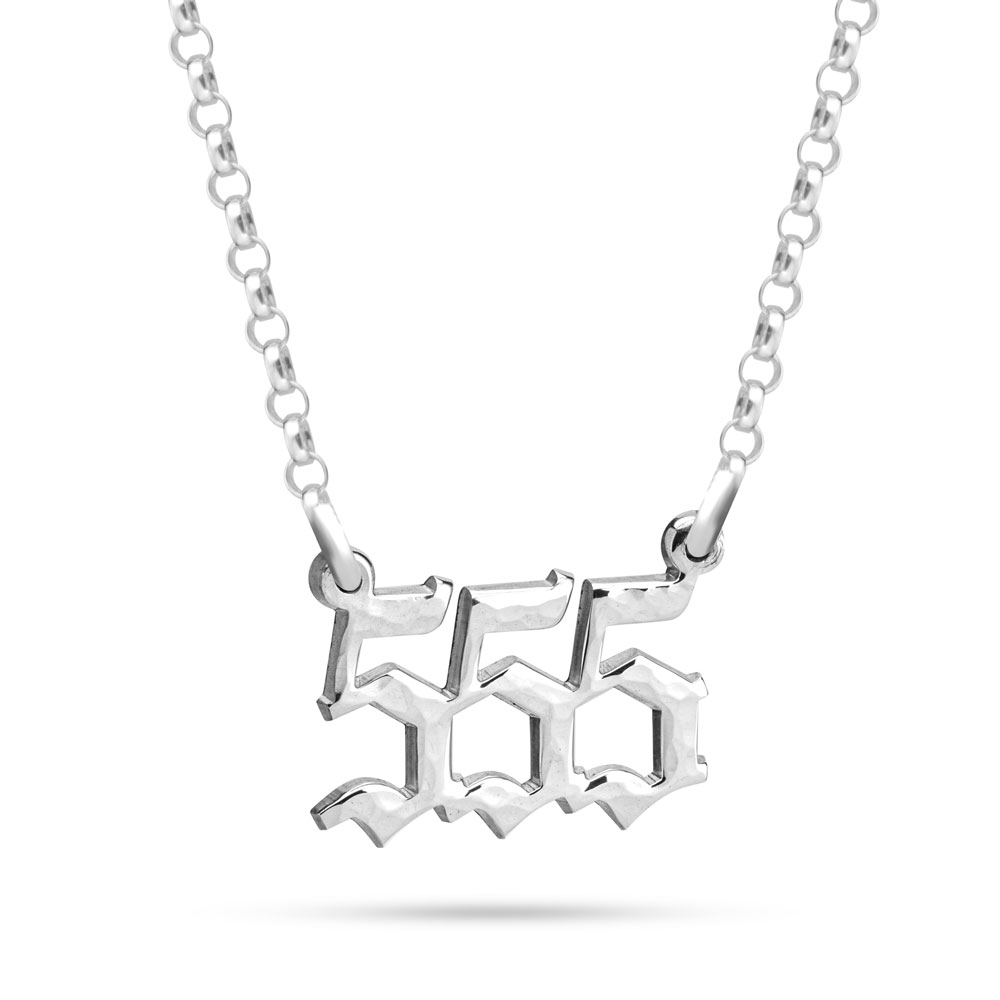 Hammered Angle Numbers Necklace