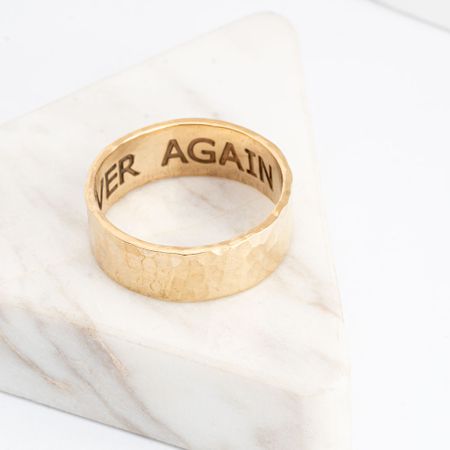 Hidden Message Hammered Ring
