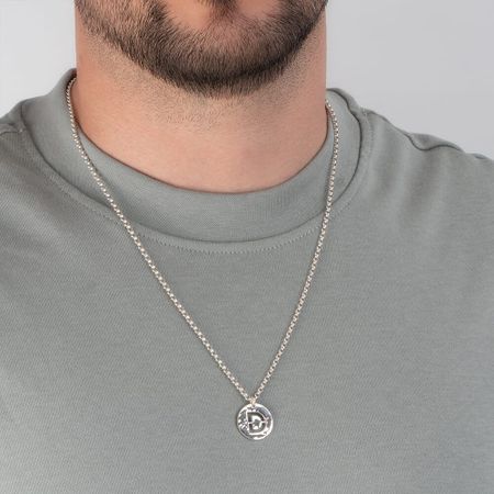 Hammered Initial Disc Necklace