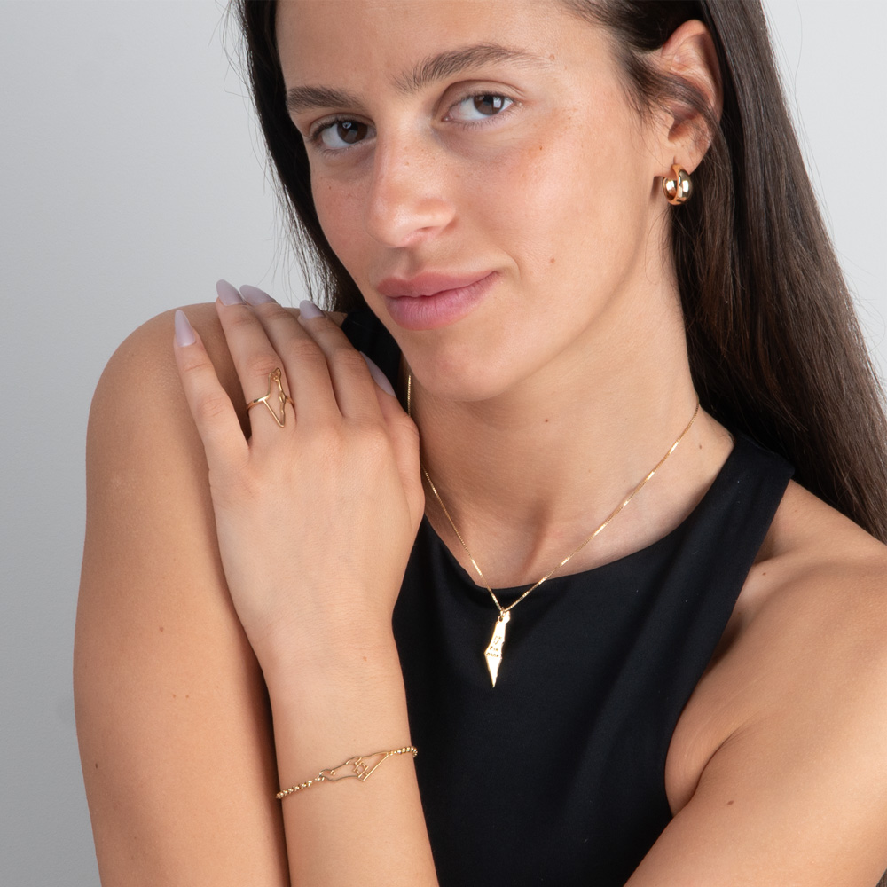 Israel Map & Star of David Bracelet