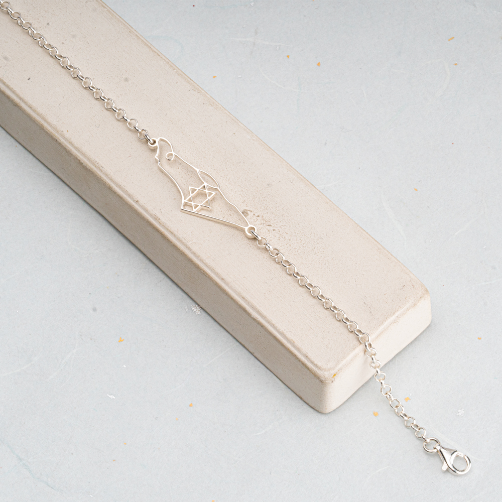 Israel Map & Star of David Bracelet