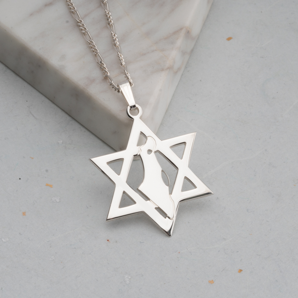 Israel Map on Star of David Pendant