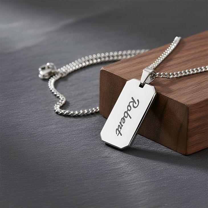 Custom Engraved Dog Tag Necklace For Men - Picture 2