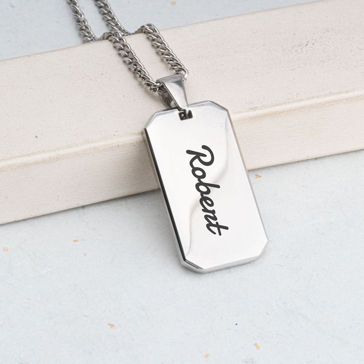 Custom Engraved Dog Tag Necklace For Men information