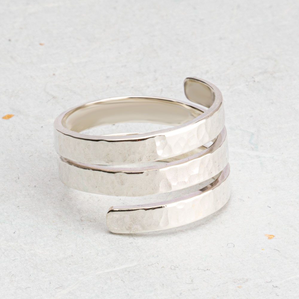 Hammered Triple Loops Ring For Women