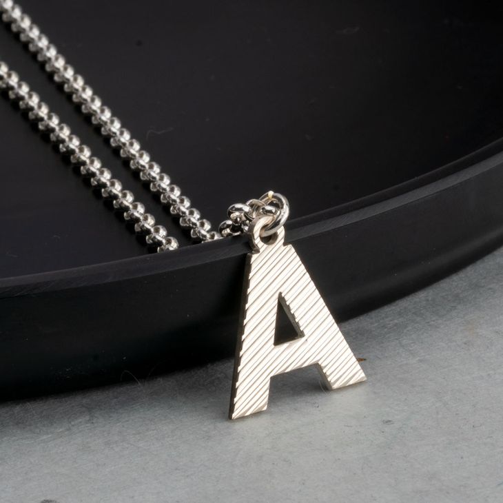 Capital Textured Initial Necklace model