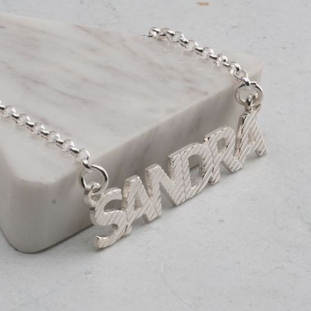 Textured Capital Letters Name Necklace