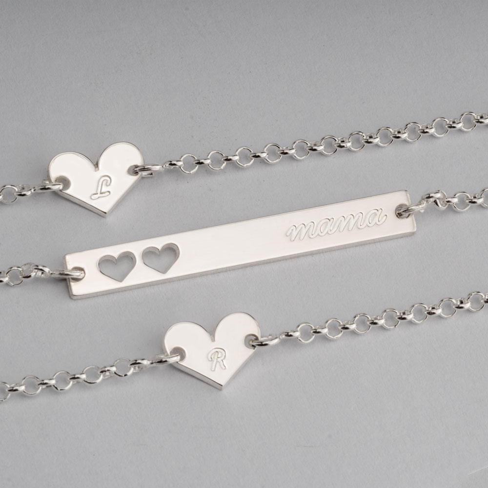 Mother Daughter Bracelets on a model