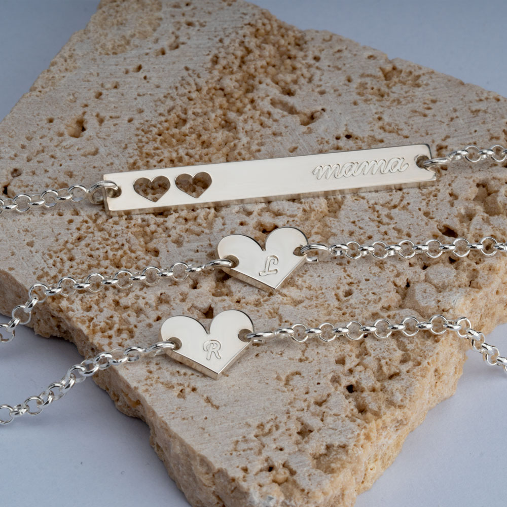 Mother Daughter Bracelets on a model - 2