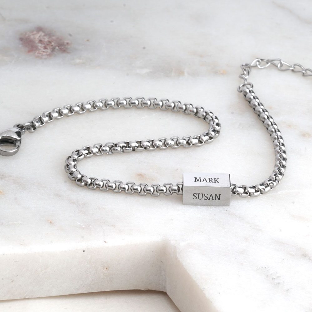 Engraved Bar Bracelet for Men