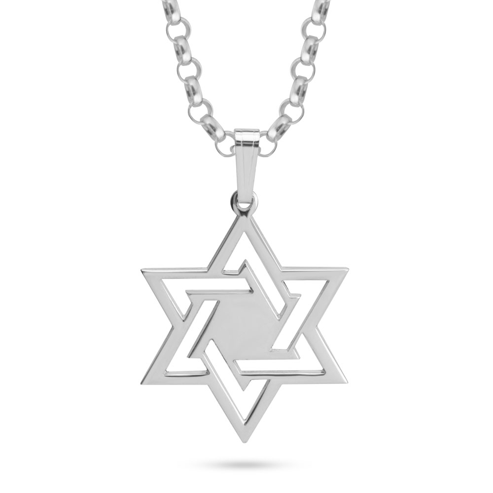 Interwoven Star of David Necklace