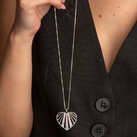 Mother's Heart Necklace with Children's Names and Birthstones