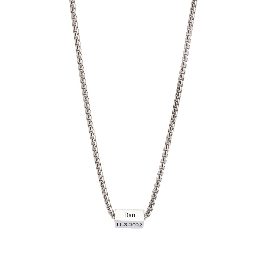 Custom Cuboid Charm Necklace For Men 