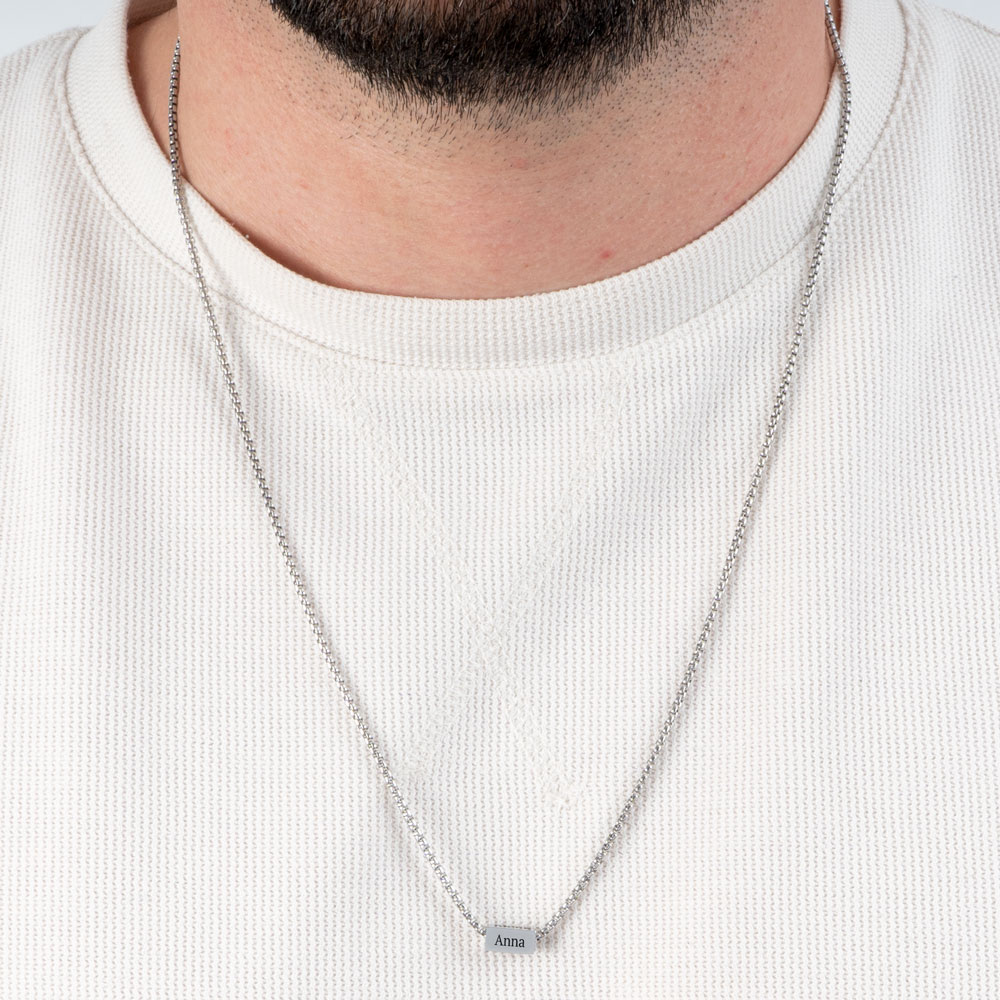 Custom Cuboid Charm Necklace For Men 