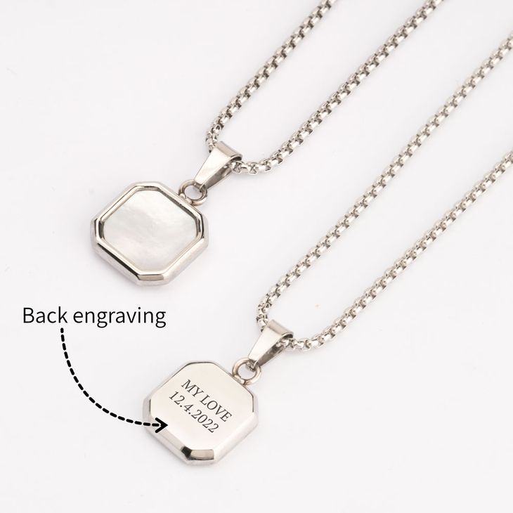 White Onyx Tag Men's Necklace information
