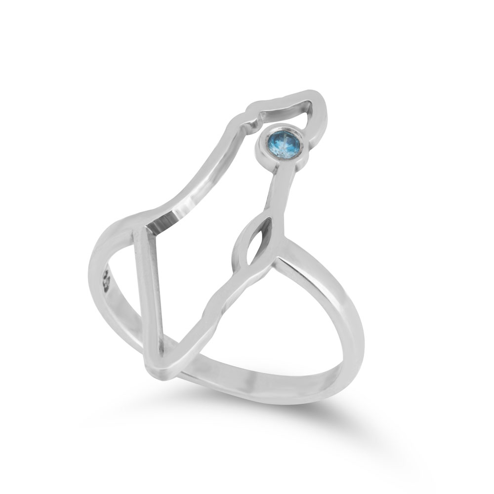 Birthstone Israel Map Ring