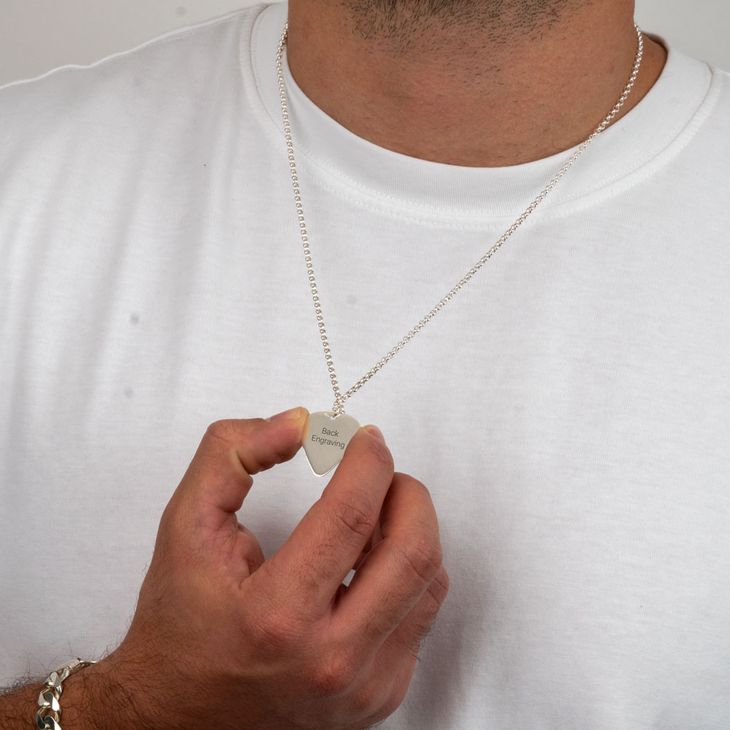 Guitar Pick Fingerprint Necklace information