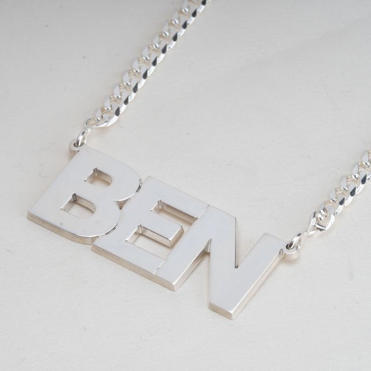 Extra Thick Name Necklace with Cuban Chain information