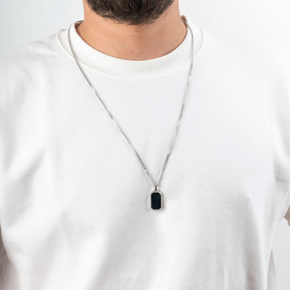 Hidden Message Tag Necklace for Men