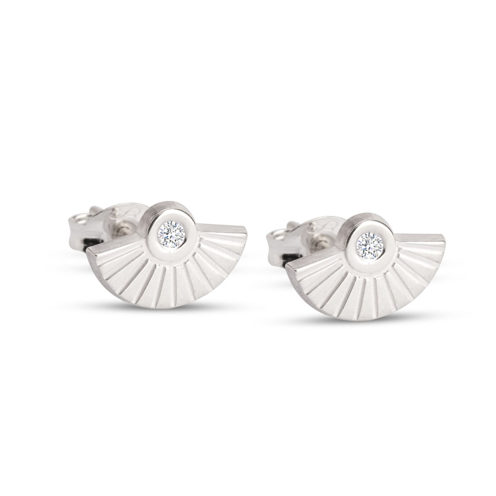 Diamond Fan Earrings