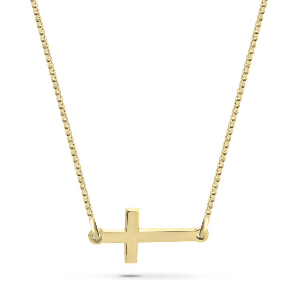 Dainty Sideways Cross Necklace