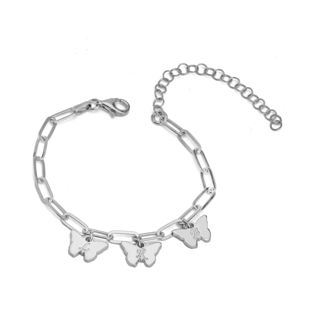 Multiple Butterfly Initials Bracelet