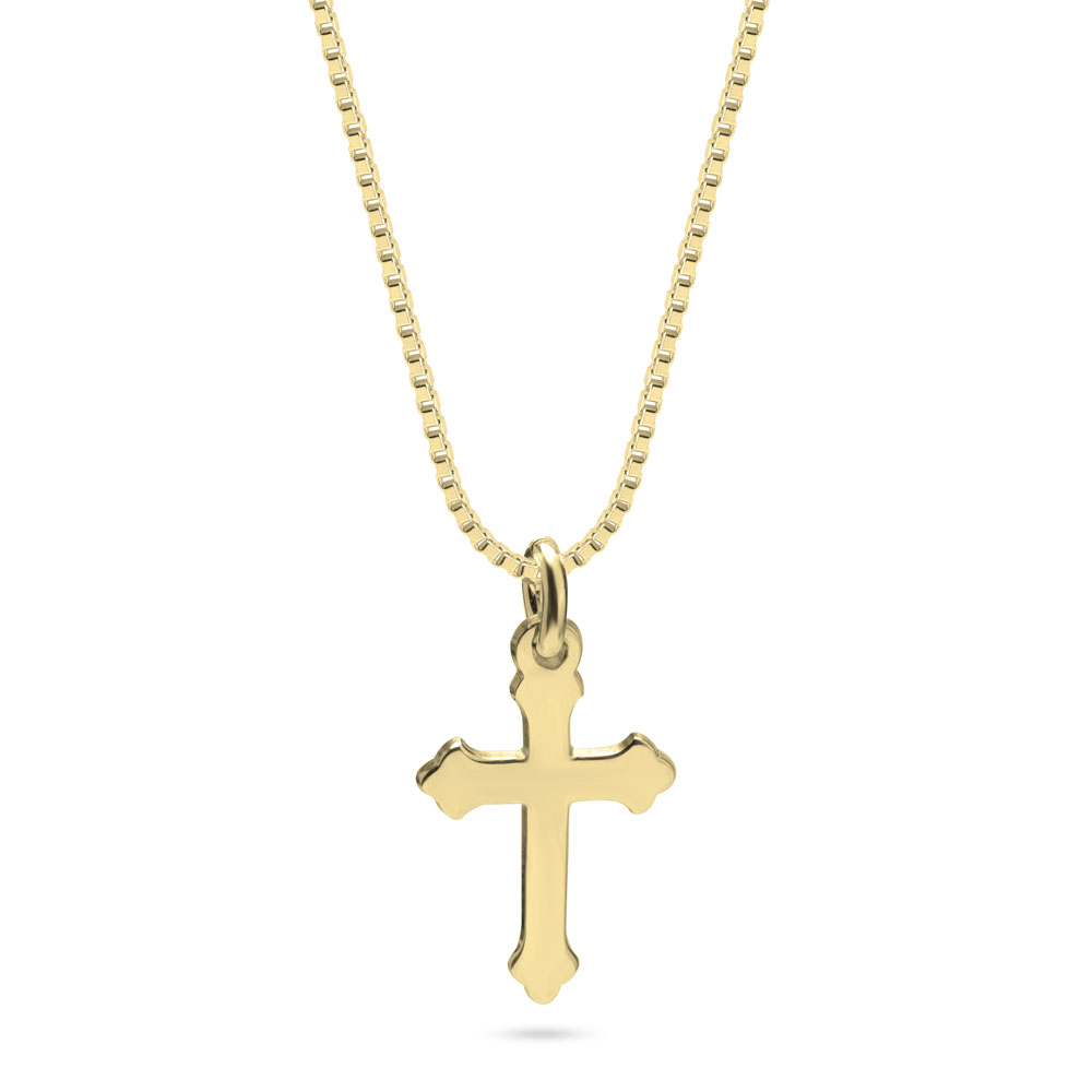 Delicate orthodox cross necklace