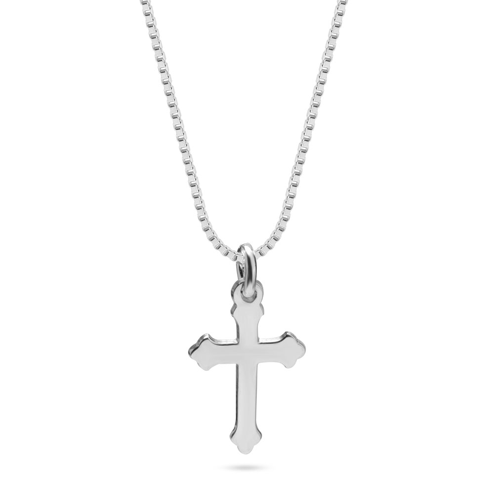 Delicate orthodox cross necklace