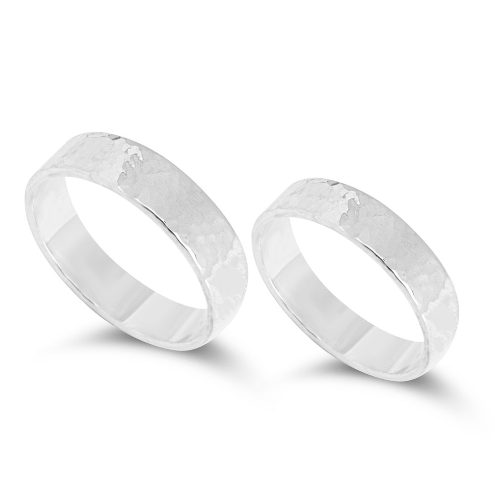 Hammered Promise Rings for Him and Her