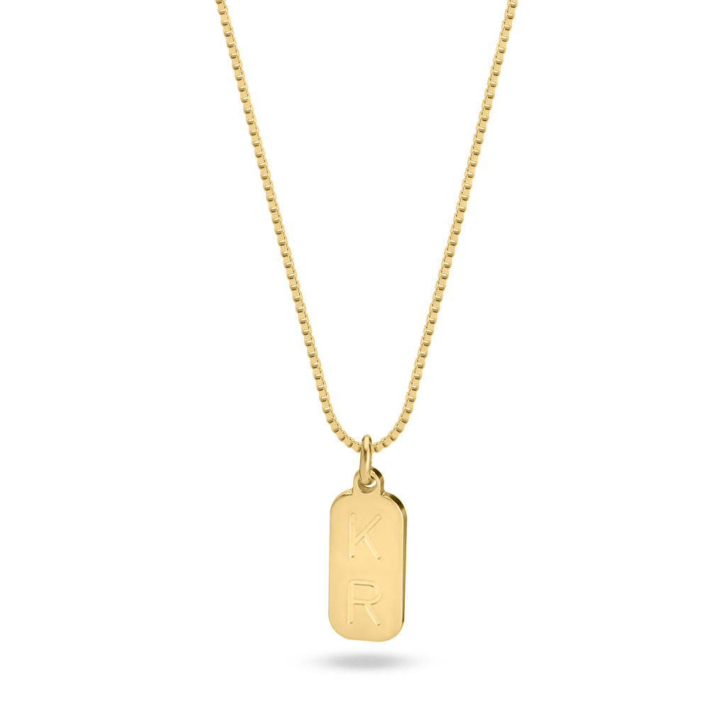 Two-Initial Vertical Bar Necklace