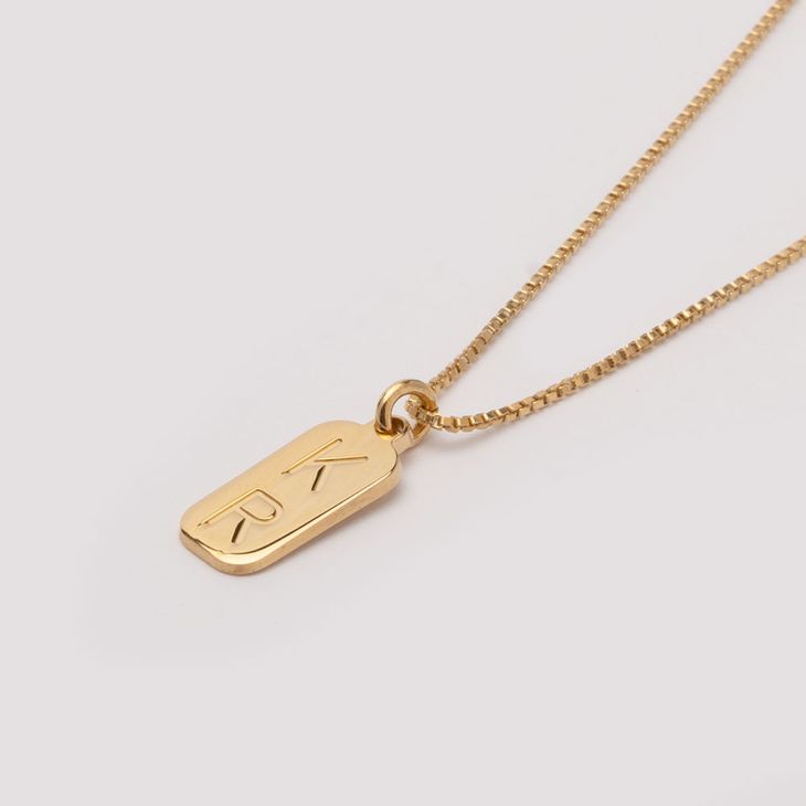 Two-Initial Vertical Bar Necklace - Picture 3