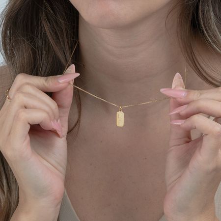 Two-Initial Vertical Bar Necklace