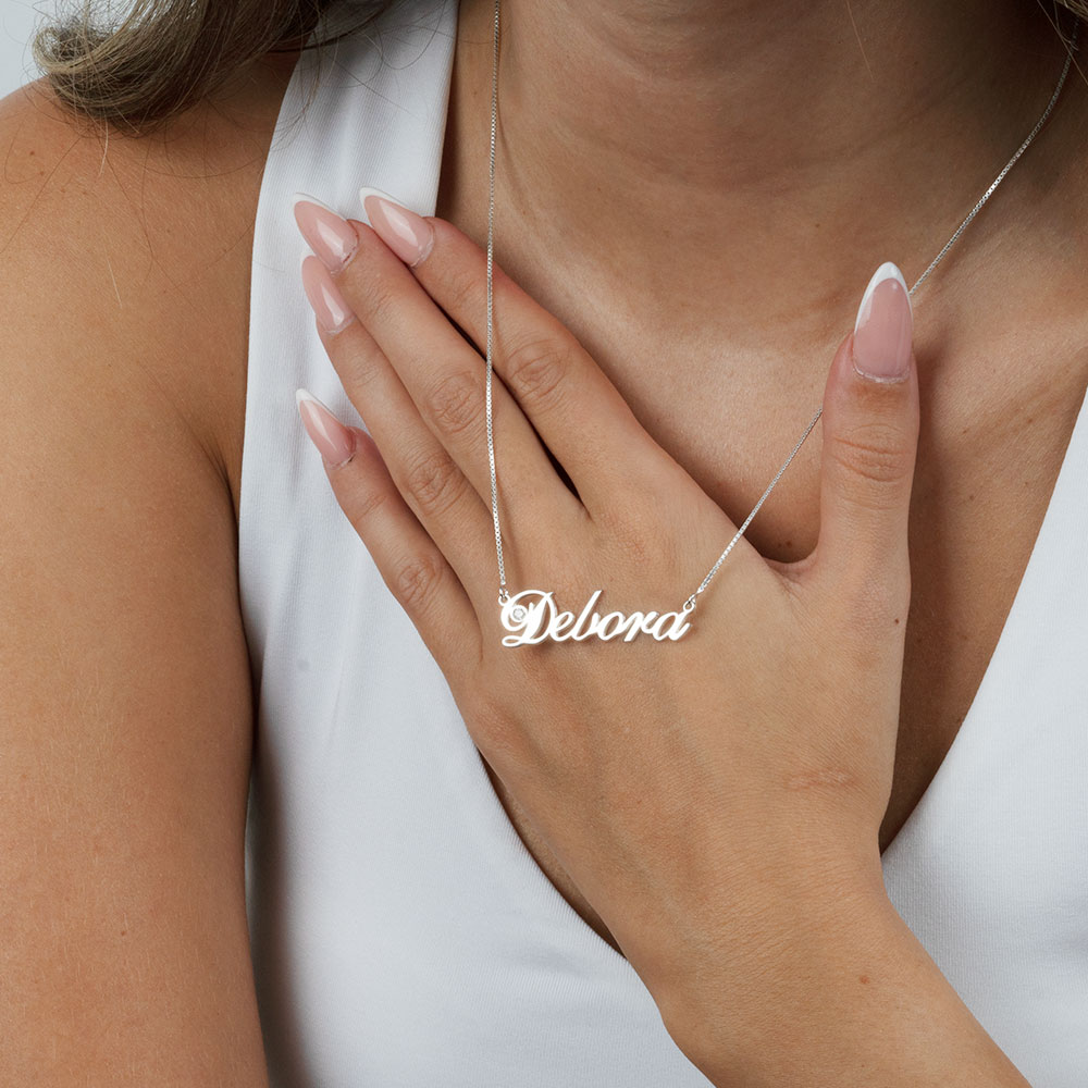 Personalized Name Necklace With Diamond