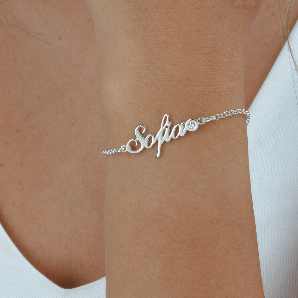 Custom Diamond Name Bracelet