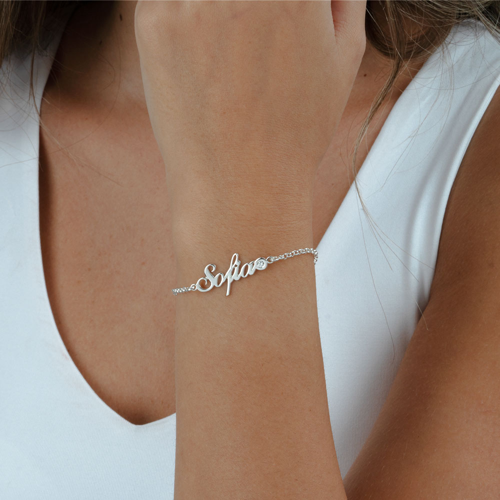 Custom Diamond Name Bracelet