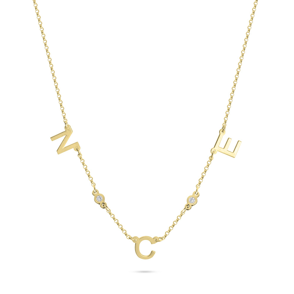 Multiple Initial Necklace with Diamonds