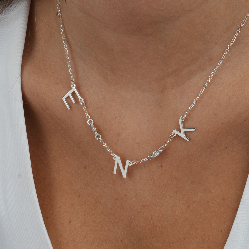 Multiple Initial Necklace with Diamonds
