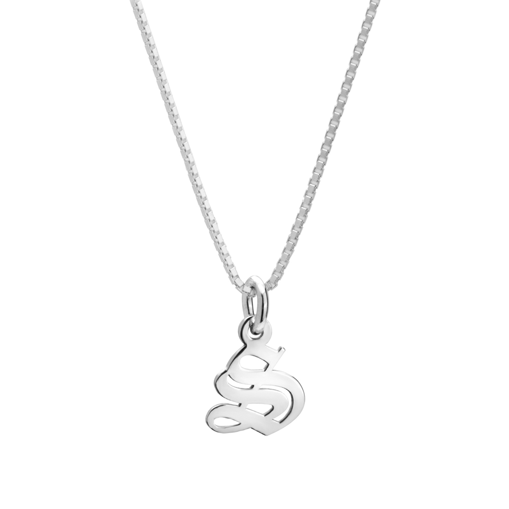 Dainty Gothic Initial Necklace