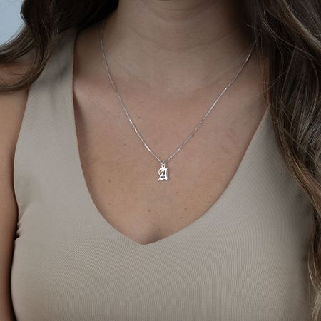 Dainty Gothic Initial Necklace