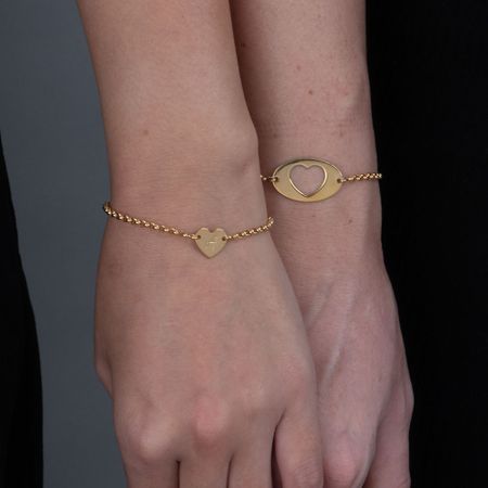 Mother Daughter Heart Bracelets Set