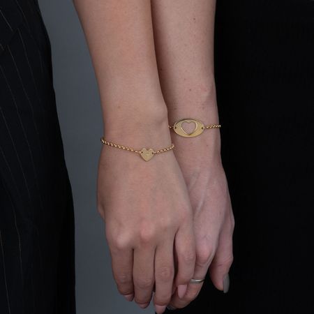 Mother Daughter Heart Bracelets Set