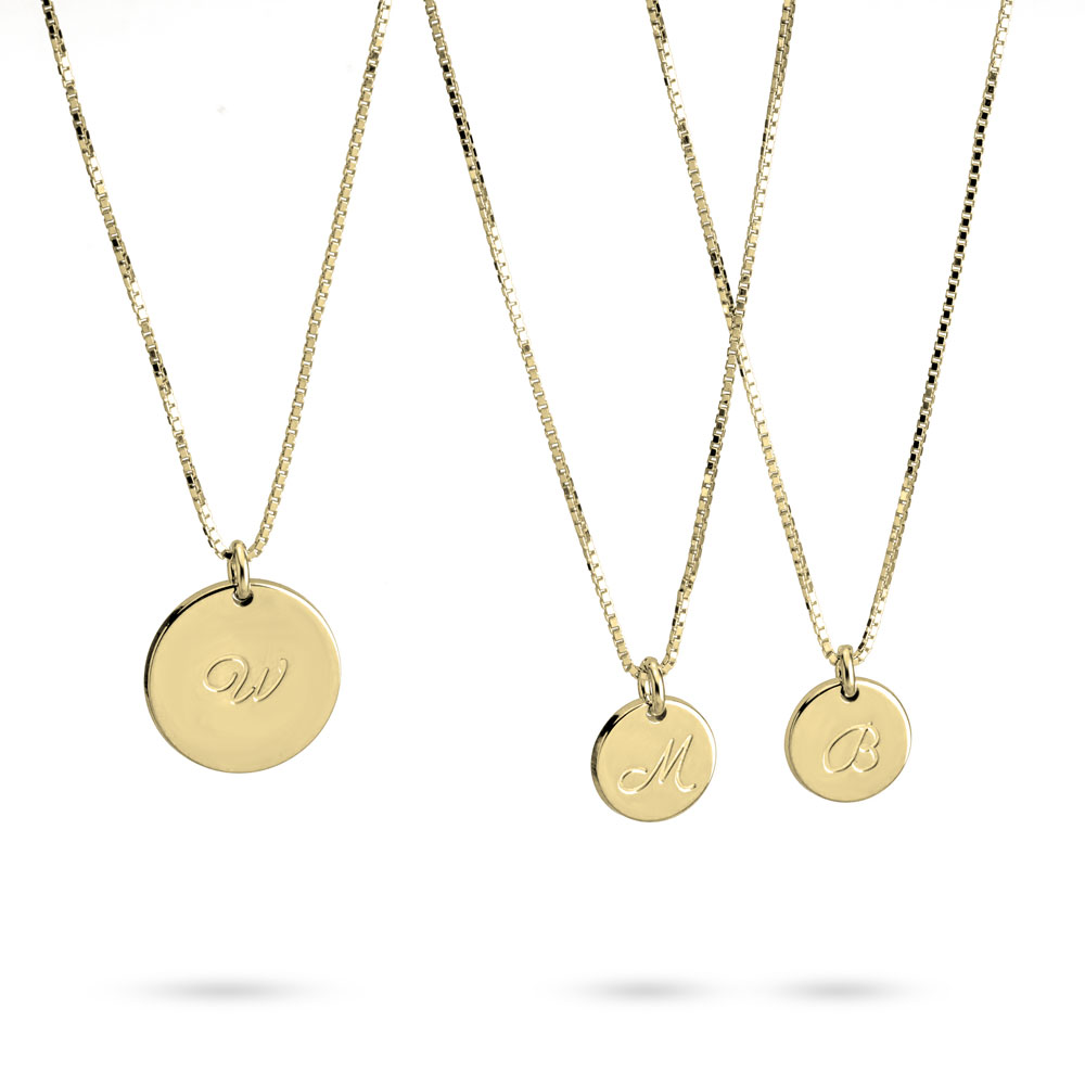 Mother Daughter Initial Necklace Set