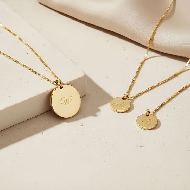 Mother Daughter Initial Necklace Set - Picture 2