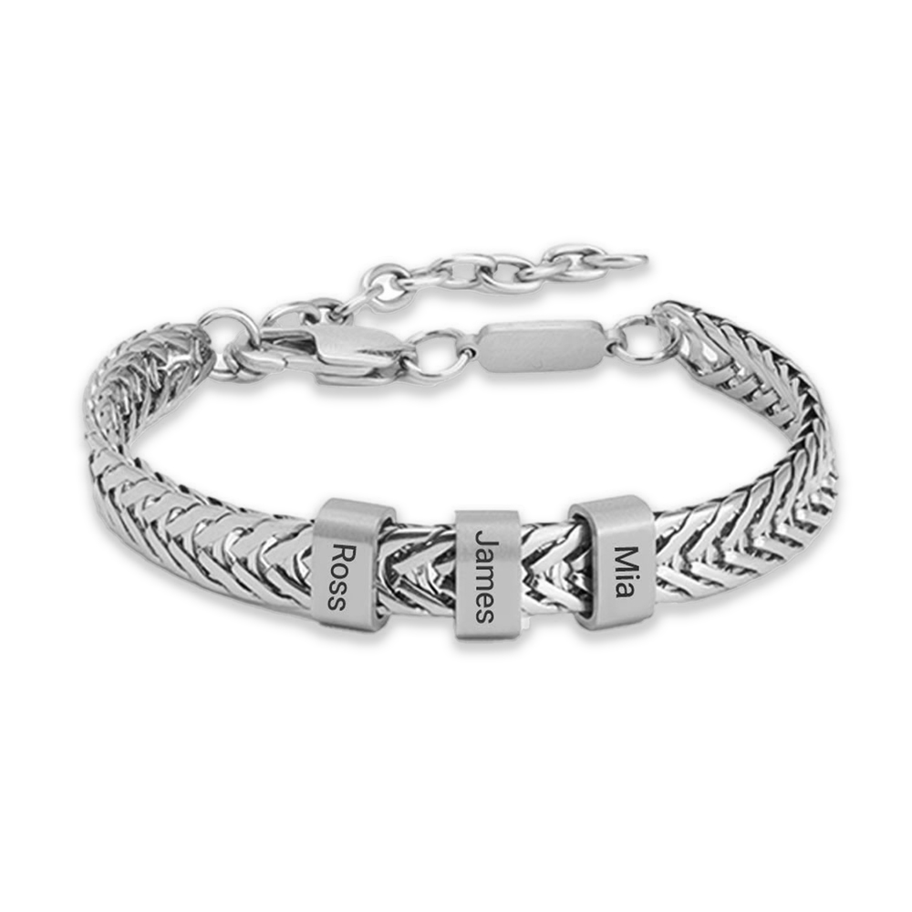 Personalized Gold Stainless Steel Dad Bracelet