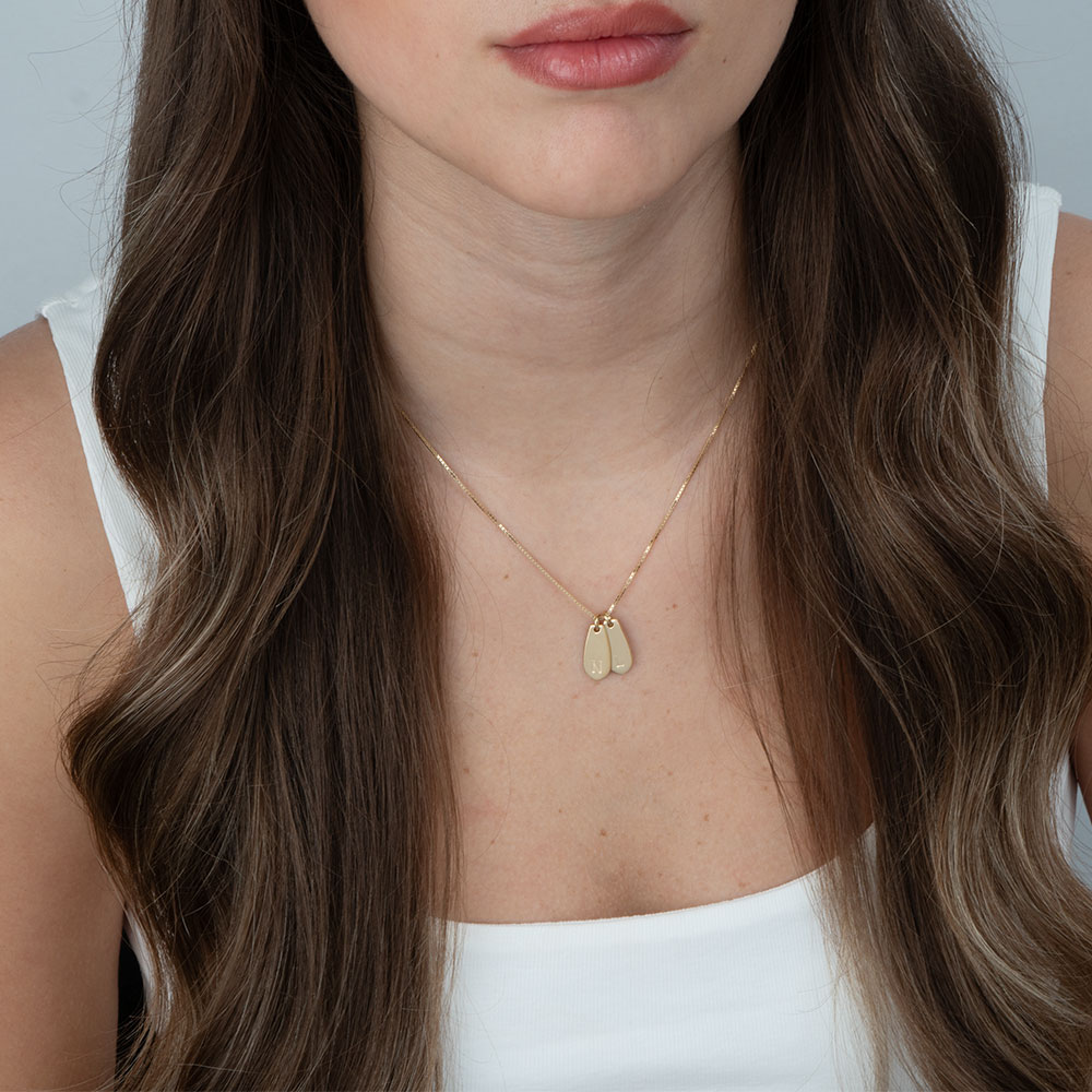 Willow Drops Necklace with Initials