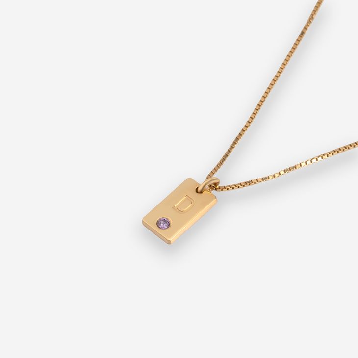 Custom Mother's Birthstone Necklace with Initial Charms information