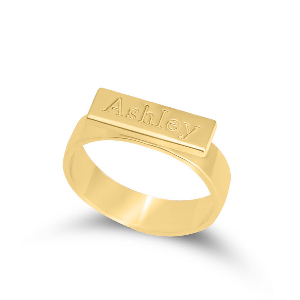 Engraved Bar Ring For Her