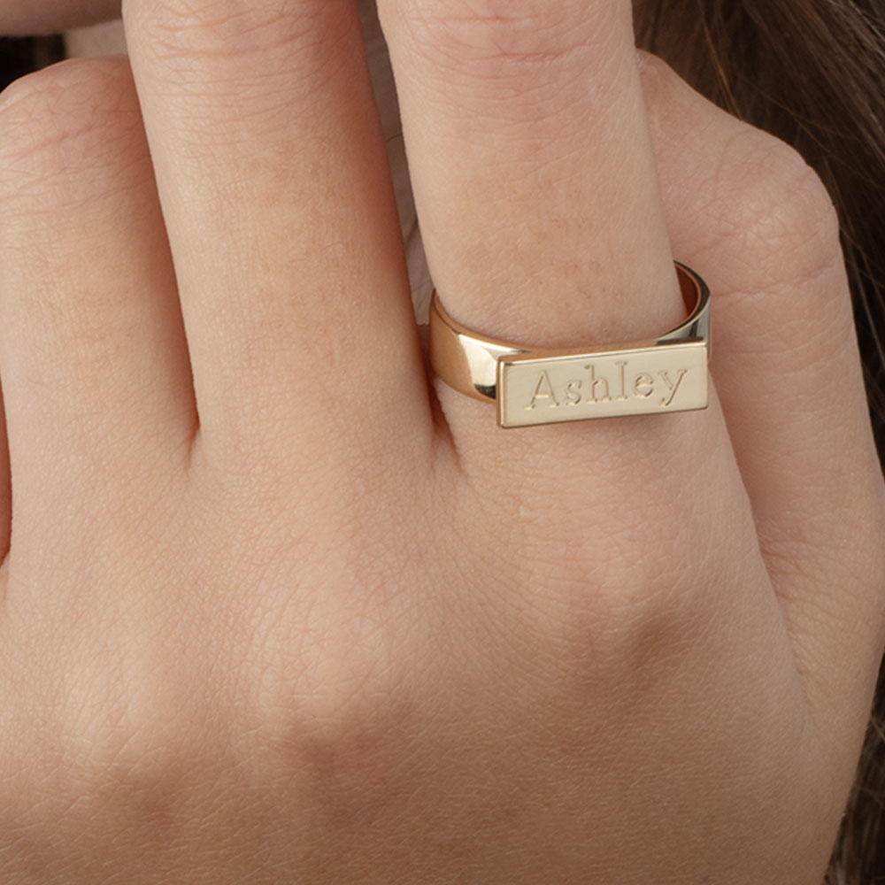 Engraved Bar Ring For Her