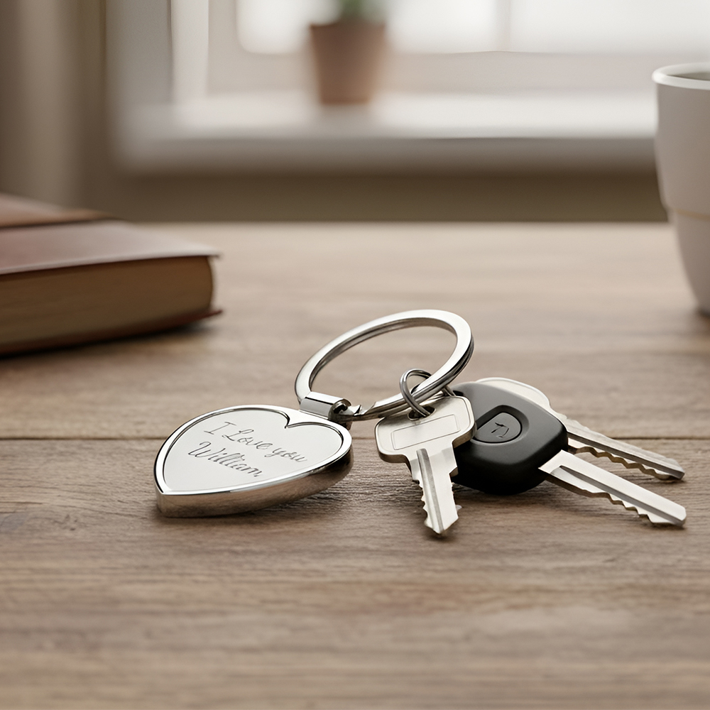 Personalized Heart Keychain