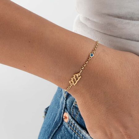 Personalized Angel Number Bracelet with Birthstone Charm